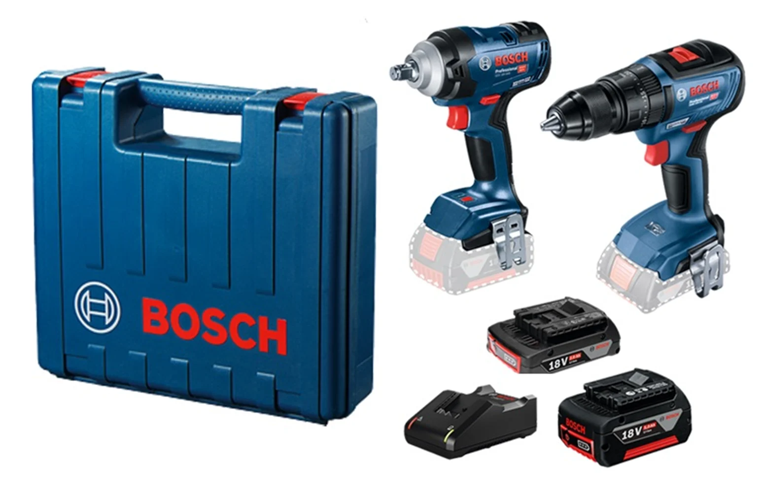 Elektrowerkzeug-Set 18V Bosch 06019K0003 1x2.0, 1x5.0Ah