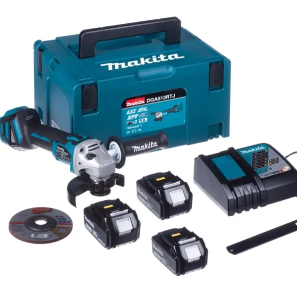 Winkelschleifer Makita DGA513RT3J 3x5.0Ah MAKPAC 3