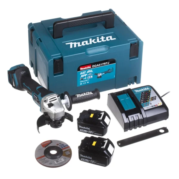 Winkelschleifer Makita DGA517RTJ 2x5,0Ah MAKPAC 3