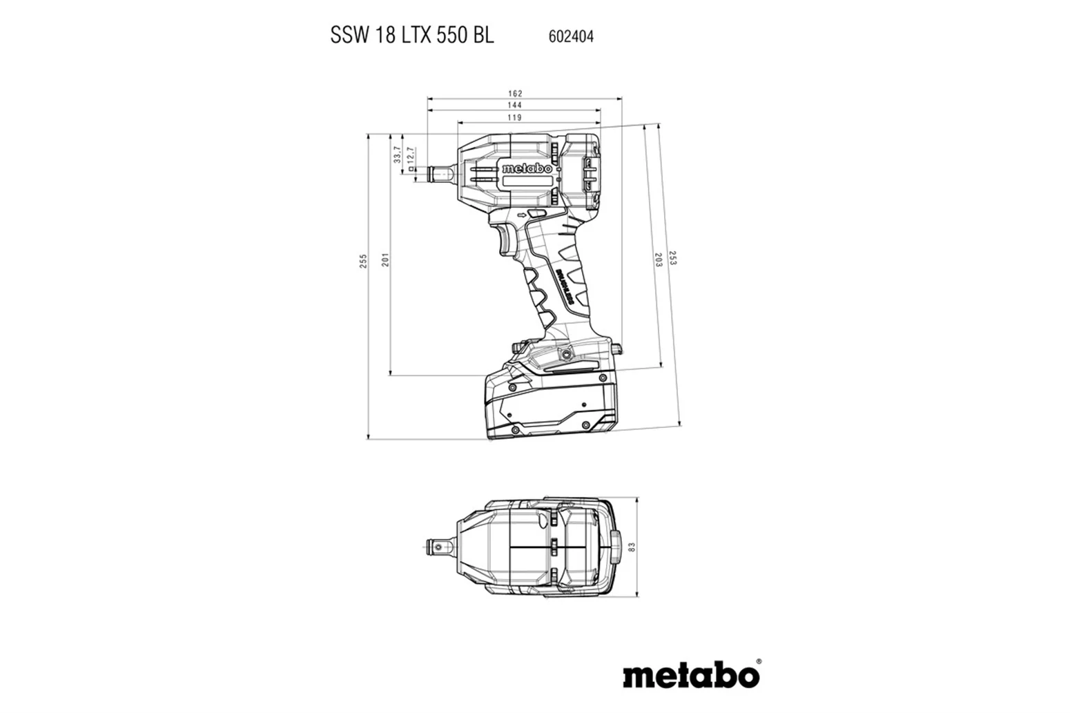 Schlagschrauber Metabo SSW 18 LTX 550 BL – Bild 2