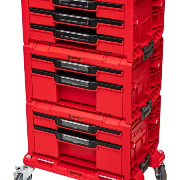 Schubladenset auf Rollplattform Qbrick System PRO 2.0 DRAWER SET EXPERT RED Ultra HD Custom